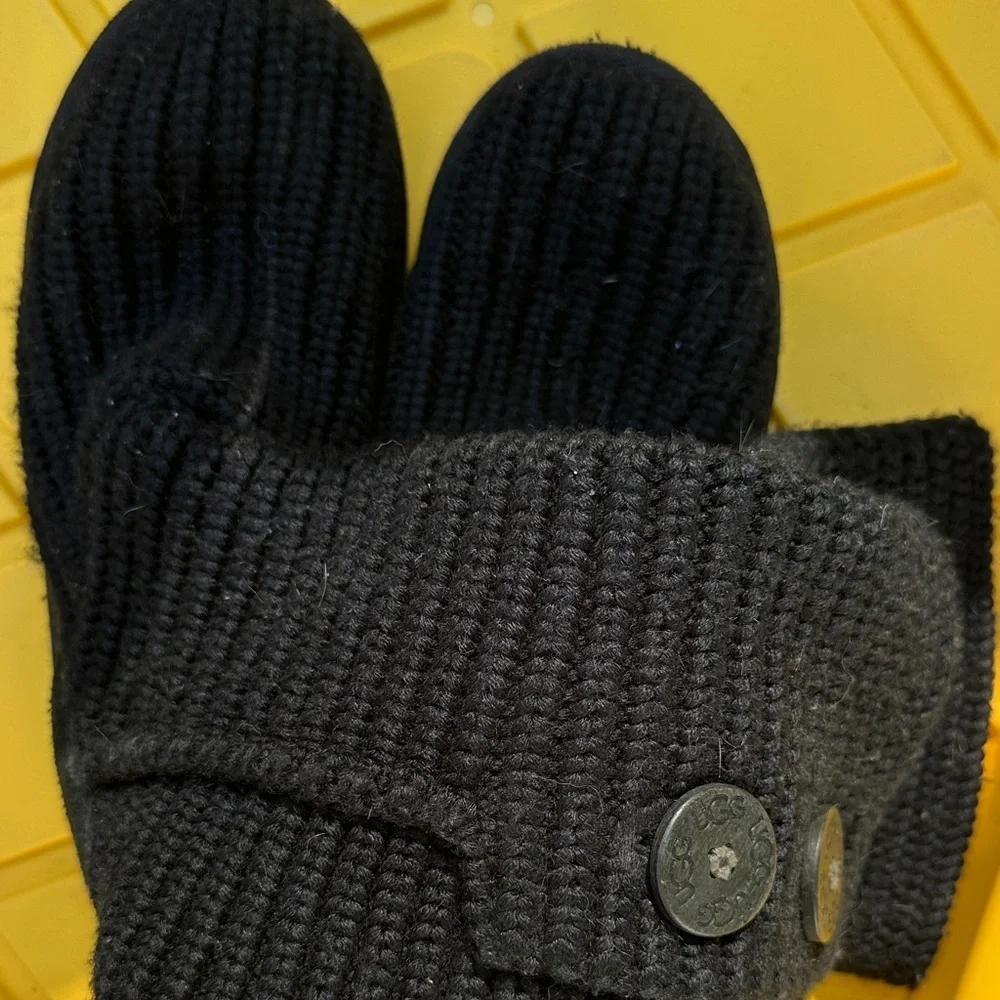 UGG Black Knit Kids Boots